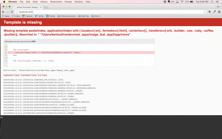 Missing Template error message