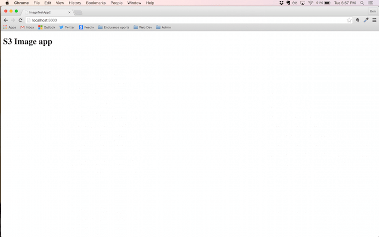 Screenshot of static index page