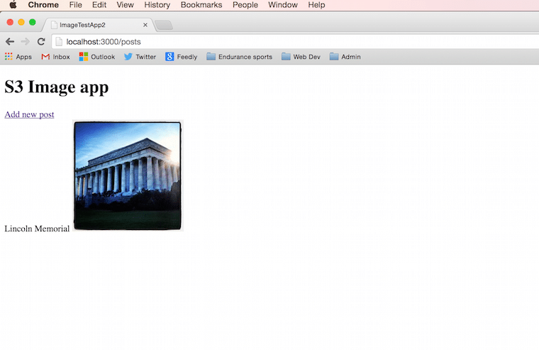 Screenshot of first image upload