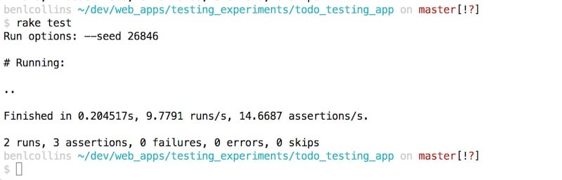 Minitest console output