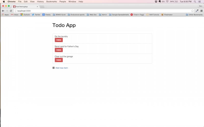 Todo app screenshot