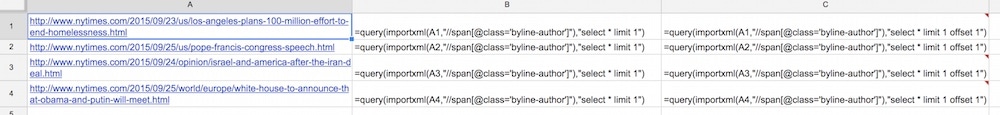 Web scraping formulas using importXML