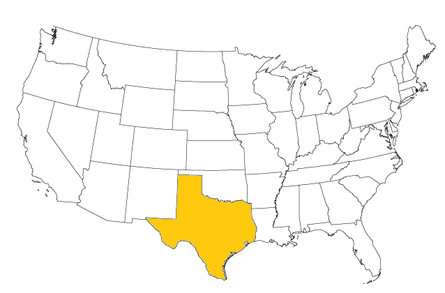 Texas map for Excel dynamic dashboard