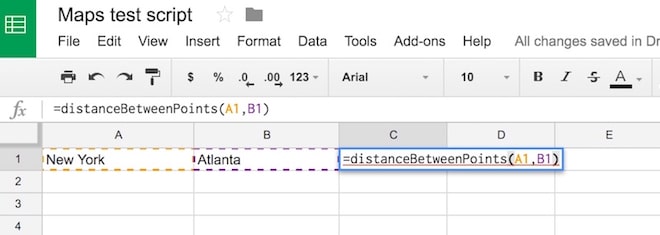 GAS custom function for maps