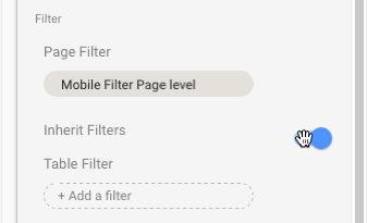 Data Studio page filter toggle