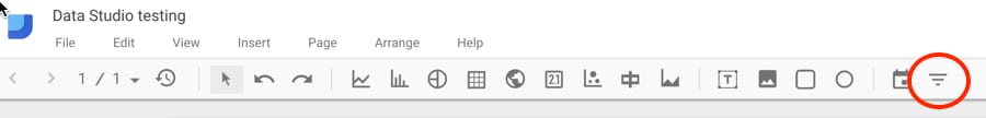 Data Studio toolbar control filter