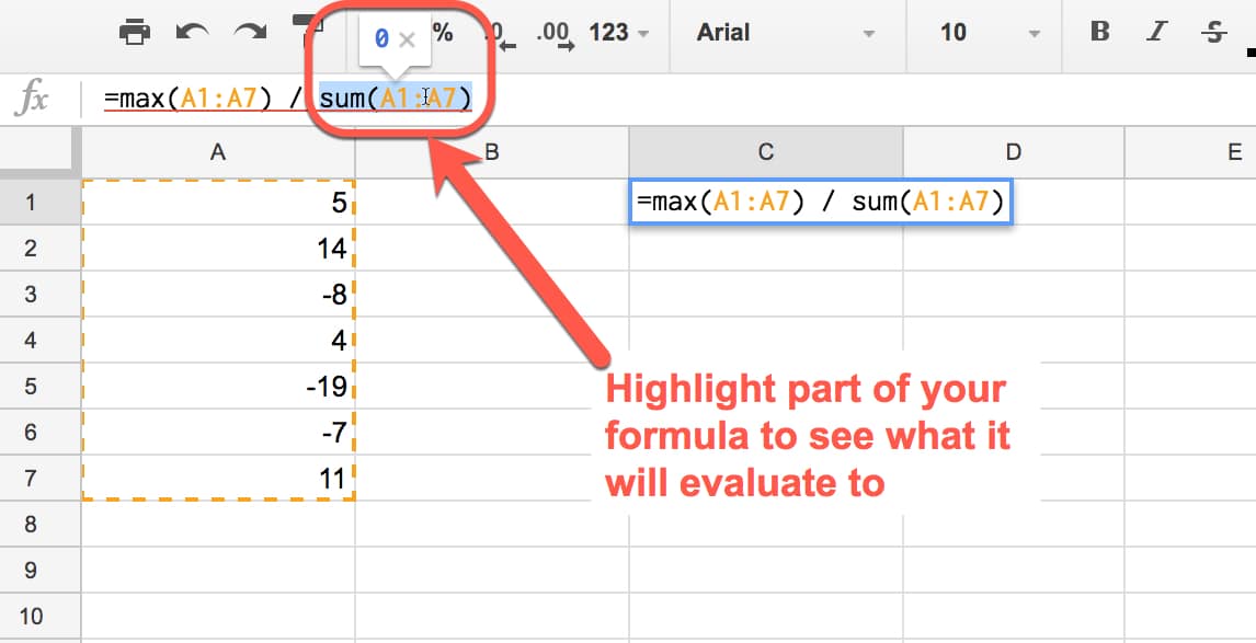 Divide by 0 error evaluation