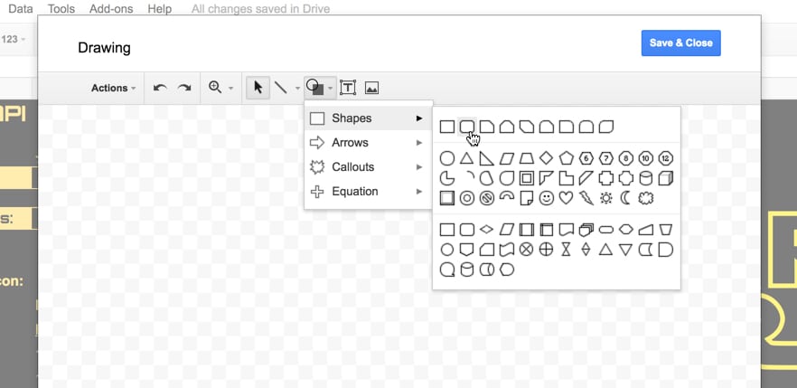 Google Sheet drawing tool