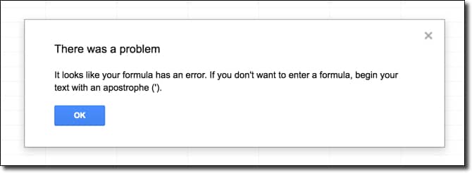 When Your Formula Doesnt Work: Formula Parse Errors in Google Sheets