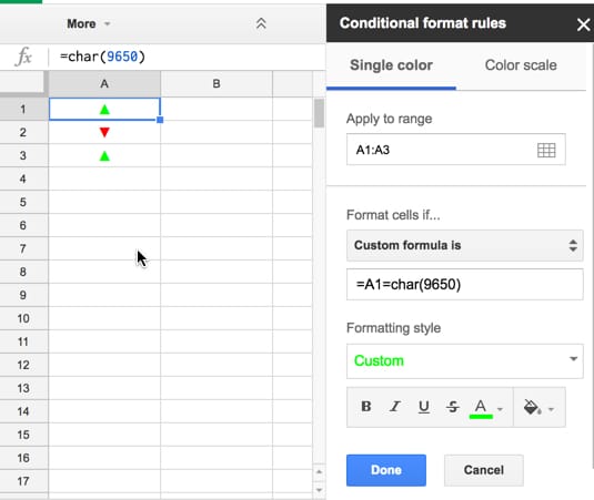 Conditional Formatting arrows