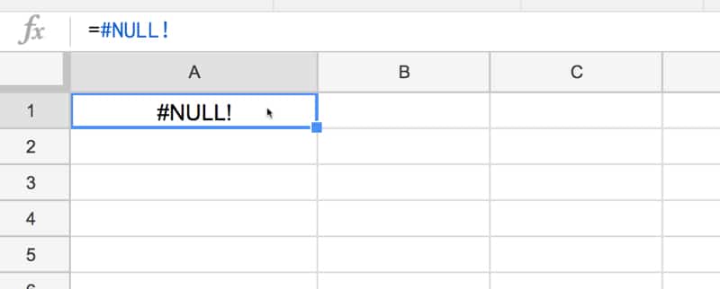 Null Formula parse error