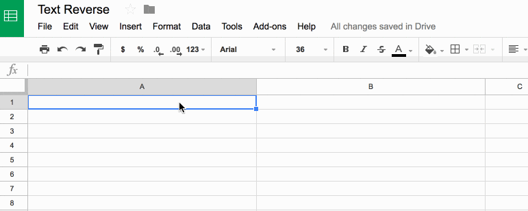 Text reverse in Google Sheets