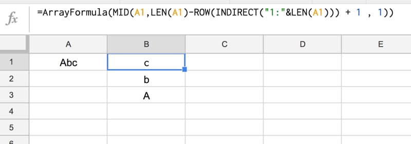 MID formula in Google Sheets