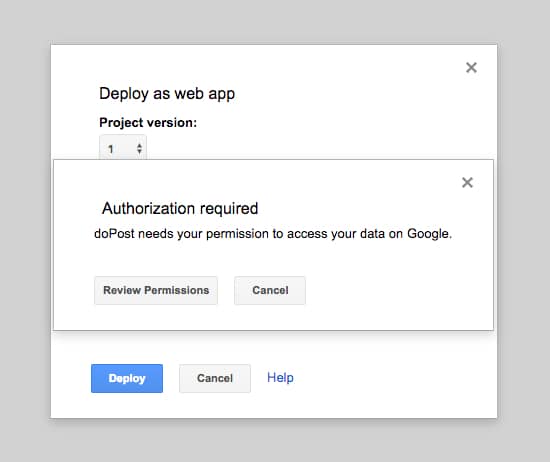 Apps script review permissions