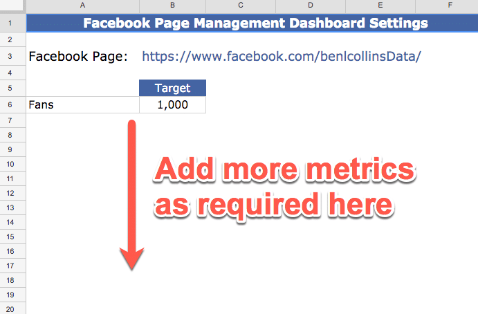 Facebook page settings