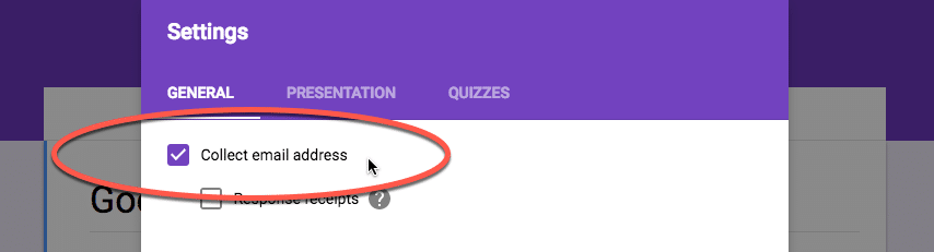 Google Form collect email
