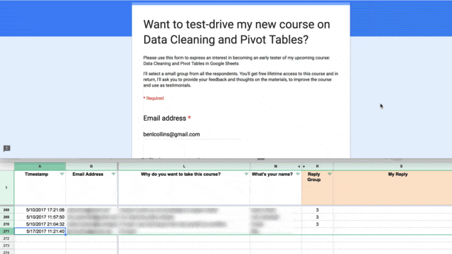 Reply To Google Forms Survey Respondents Direct From Google Sheets