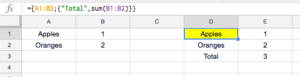How to add a total row to a QUERY function table in Google Sheets