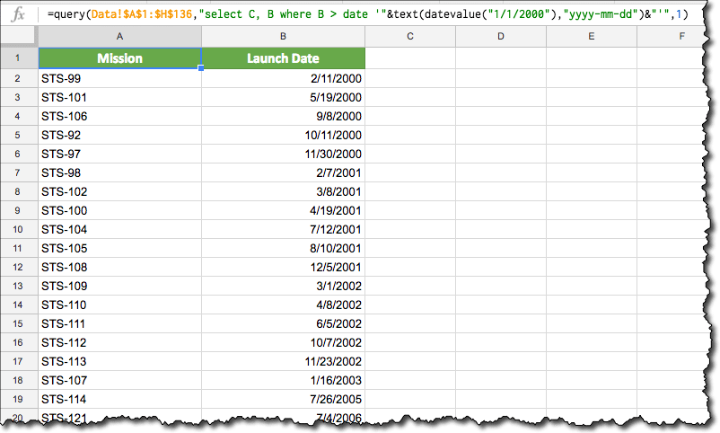 Correct syntax to use dates in the query function