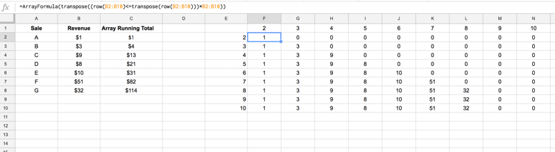 Running total matrix 1