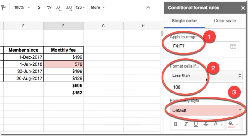 How to use google sheets conditional formatting