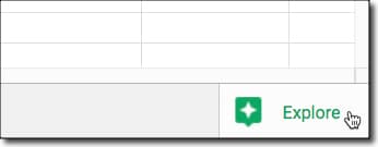 Google Sheets explore button