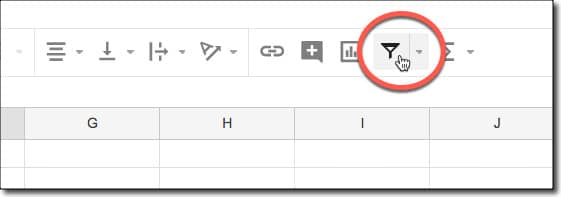 Google Sheets Filter