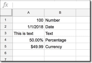 How to use Google Sheets: Basic data types