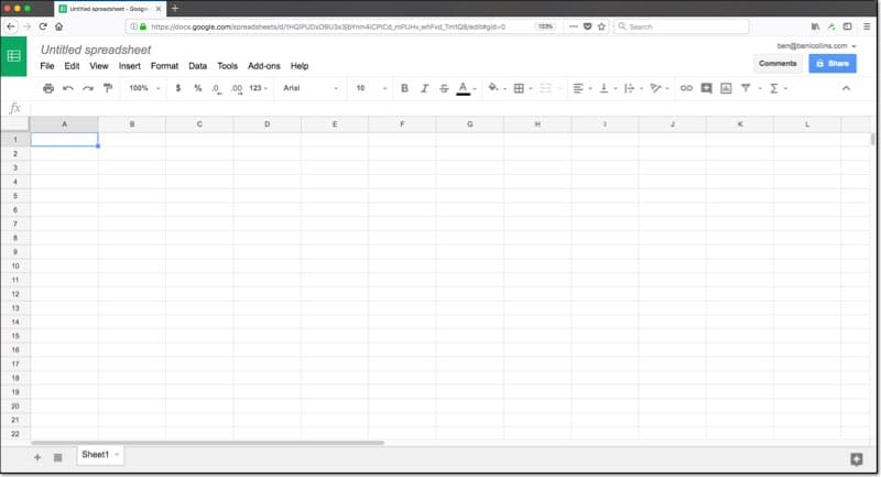 Blank Google Sheet