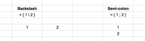 Array formula syntax based on Google Sheets location