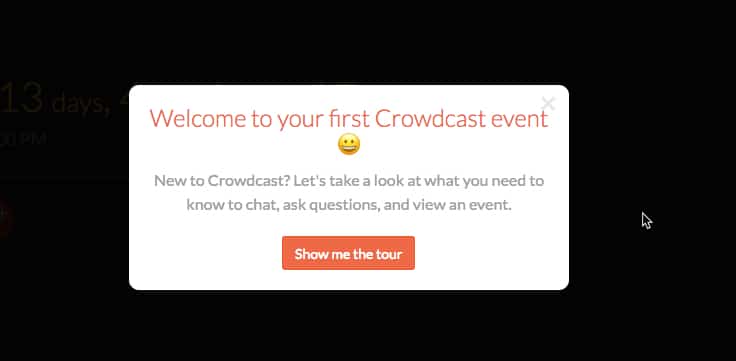 Webinar crowdcast tour