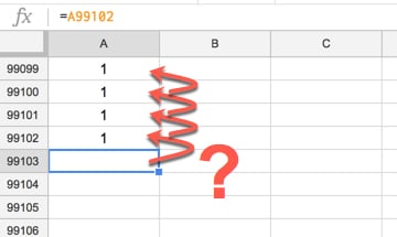 Long calculation chain blank cell