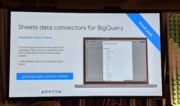 BigQuery to Google Sheets connector