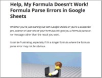 Formula parse error Google Sheets