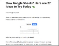 slow Google Sheets