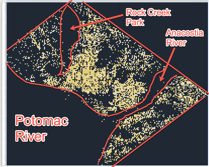 Annotated Pivot Table Map of Washington DC