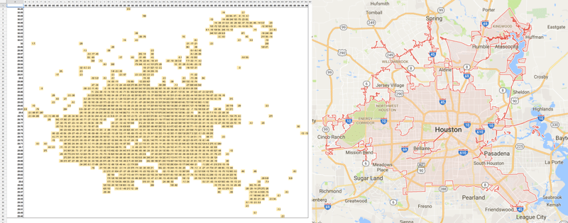 Houston pivot table map