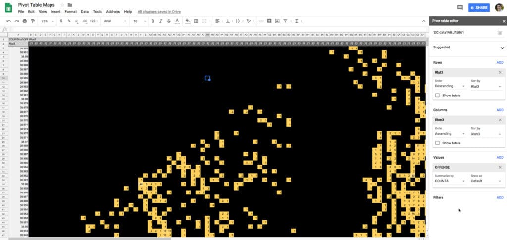 Pivot Table map in Google Sheets