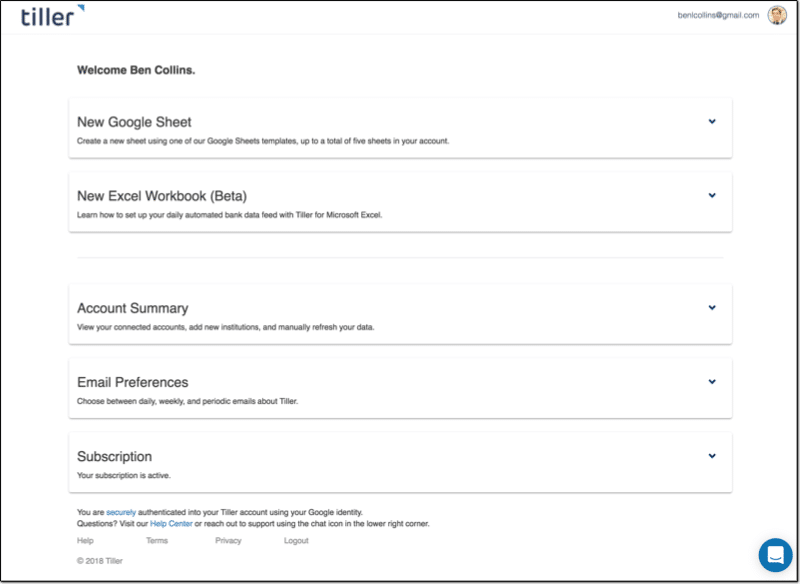 Tiller For Microsoft Excel