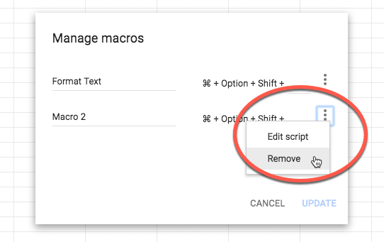 remove macro