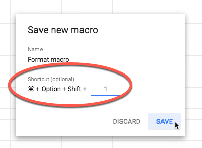 Macro shortcut