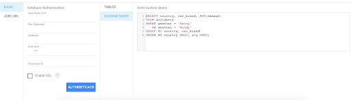 sql query in data studio