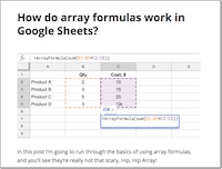 Array Formulas in Google Sheets