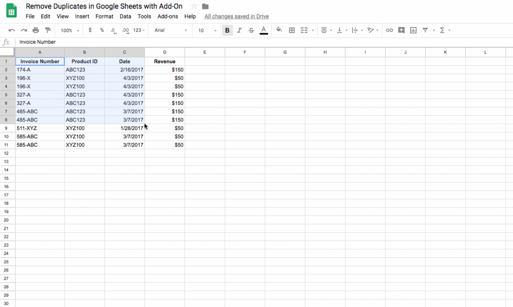 How to highlight duplicates in Google Sheets with an AddOn