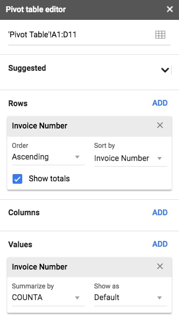 Highlight duplicates in Google Sheets using a Pivot Table