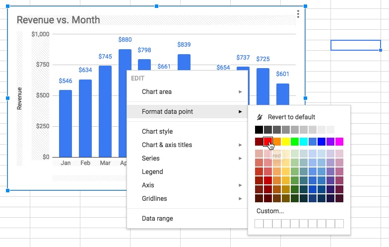 right click format datapoint