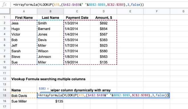 How To Vlookup Multiple Criteria And Columns In Google Sheets