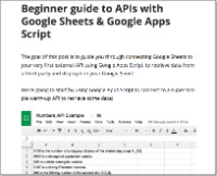 Apps Script with APIs