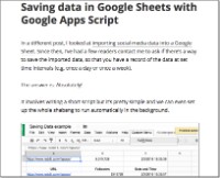 Save Data with Apps Script