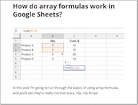 Array Formulas in Google Sheets